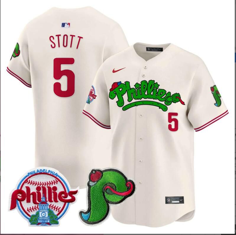 Men Philadelphia Phillies #5 Stott creamLimited 2024 MLB Nike jersey->indianapolis colts->NFL Jersey